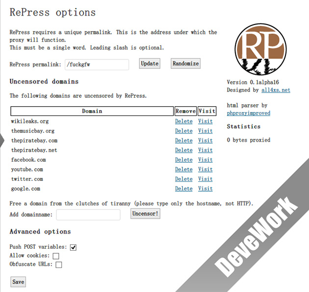 RePress插件：将你的WordPress 变成在线代理网站