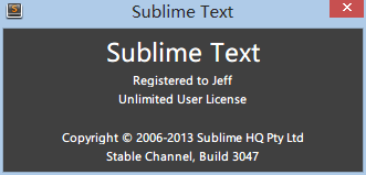 Sublime Text 3注册成功！