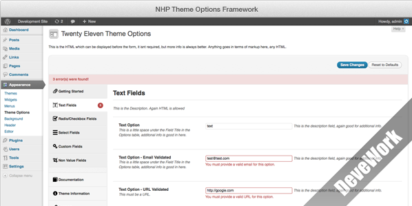 NHP Theme Options Framework