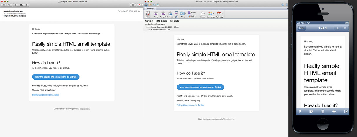 响应式 HTML 邮件制作之三个实例